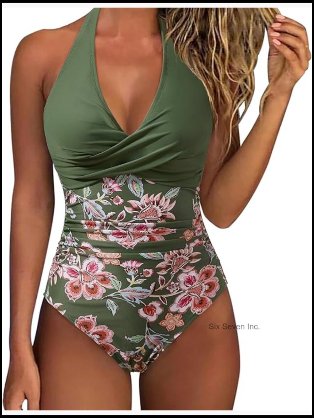 Tummy Control Halter One Piece Swimsuits Push Up Monokini Full Lined